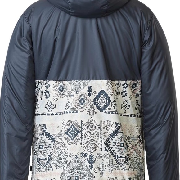 NWT PICTURE Navy/Tan Color Block Reversible Hooded Sherpa Fleece Posy Jacket, L - Picture 13 of 16